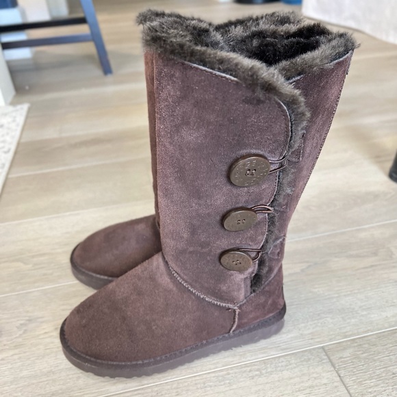 Ugg Bailey Button Tall boots Chocolate brown size 6 wide - Picture 14 of 15